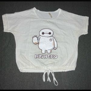 Adorable Big Hero White T Shirt, Adjustable Bottom